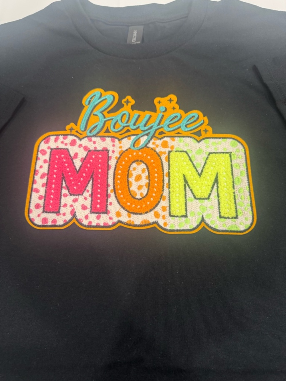 Mother’s Day Black Tee with "Boujee MOM" Patch